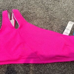Cupshe Vibrant Fuchsia One-Shoulder Swim Top